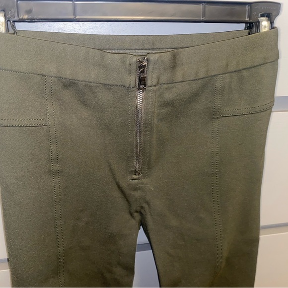 Bcbgmaxazria Christopher Leggings Pants Zipper Detail Deep Olive - Picture 5 of 5